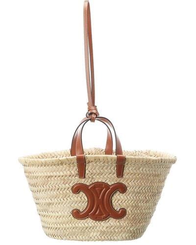 Celine straw tote bag